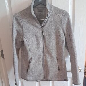 L.L. Bean Women's Light Gray Fleece Full Zip Jacket